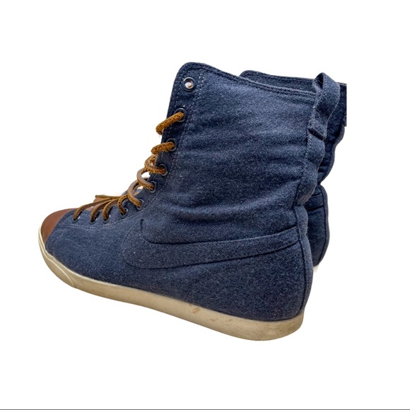 Nike Racquette Mid Denim Leather Lace Up Woman 7.5 - Picture 8 of 11